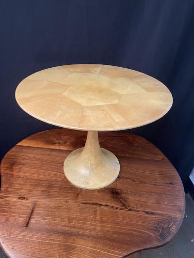Lacquered Goatskin Pedestal Italy 1950s