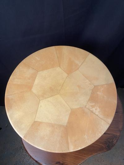 Lacquered Goatskin Pedestal Italy 1950s