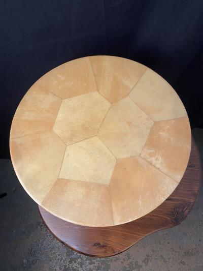 Lacquered Goatskin Pedestal Italy 1950s