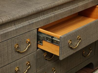 Lacquered Grass Cloth Dresser