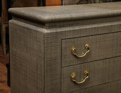 Lacquered Grass Cloth Dresser