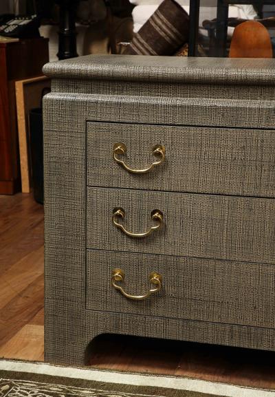 Lacquered Grass Cloth Dresser