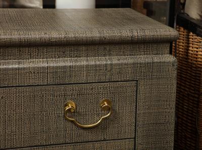 Lacquered Grass Cloth Dresser