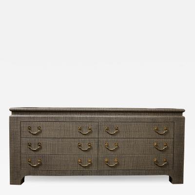 Lacquered Grass Cloth Dresser