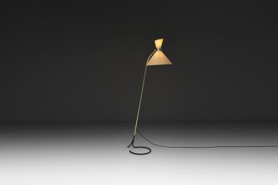 Lacquered Metal Floor Lamp with Diabolo Shade Europe 1970s