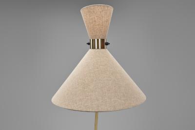 Lacquered Metal Floor Lamp with Diabolo Shade Europe 1970s