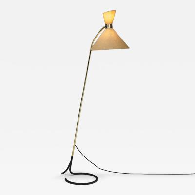Lacquered Metal Floor Lamp with Diabolo Shade Europe 1970s