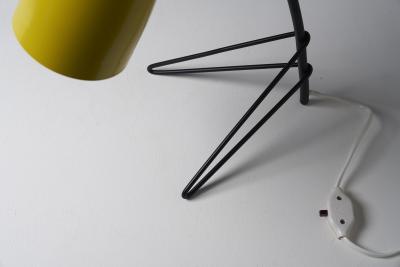 Lacquered Metal Table Lamp with Tripod Base