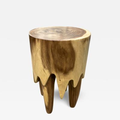 Lacquered Suar Wood Side Table Stool handcarved IDN 2024