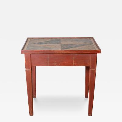 Lacquered Tuscan Side Table with Faux Marble Top 19th Century