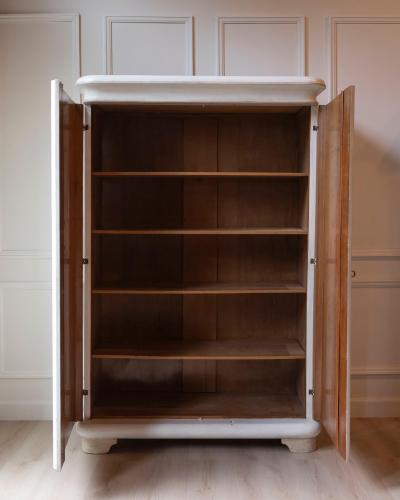 Lacquered Two Door Wardrobe in Ivory and Turtledove Tones