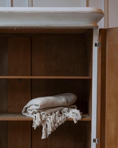 Lacquered Two Door Wardrobe in Ivory and Turtledove Tones
