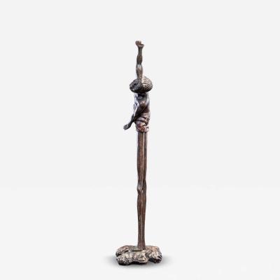 Lacquered wood Figure representing the deity Ashinaga Japan early 20th C