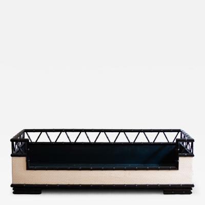 Lacquered wooden bamboo effect daybed 1970s