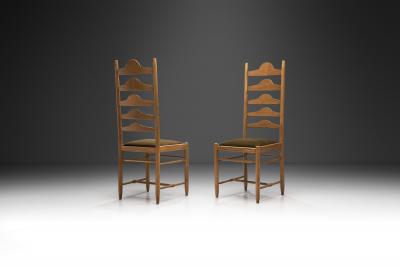 Ladder Back Chairs with Upholstered Seats Europe first half of the 20th century
