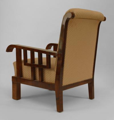 Lajos Kozma Pair of Art Deco Hungarian Walnut Armchairs