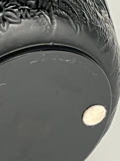 Lalique Black Lalique Biches Vase