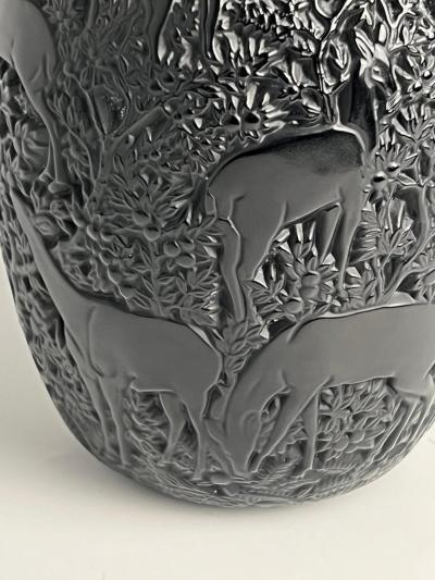 Lalique Black Lalique Biches Vase