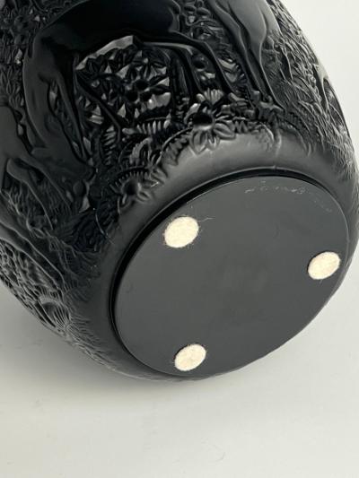 Lalique Black Lalique Biches Vase
