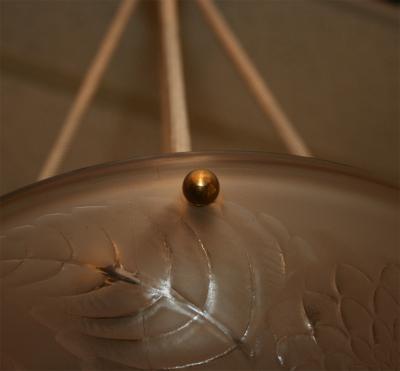 Lalique Dahlias Art Deco Chandelier by Lalique