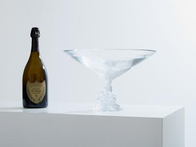 Lalique Lalique large centerpiece bowl frosted and polished crystal 1980