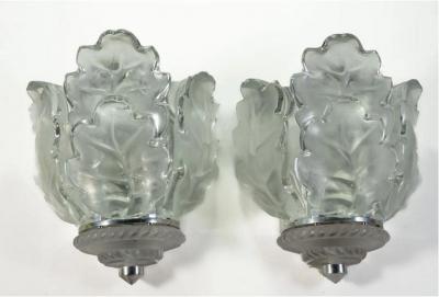 Lalique Lalique wall sconces model Chene 
