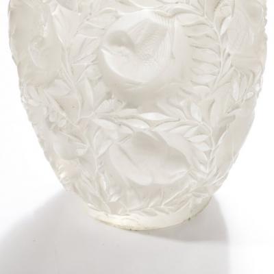 Lalique Mid Century Modernist Crystal Bagatelle Vase signed Lalique