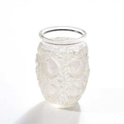 Lalique Mid Century Modernist Crystal Bagatelle Vase signed Lalique