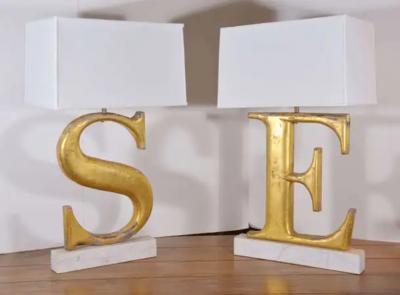 Lamps Made from 19th Century Shop Letters