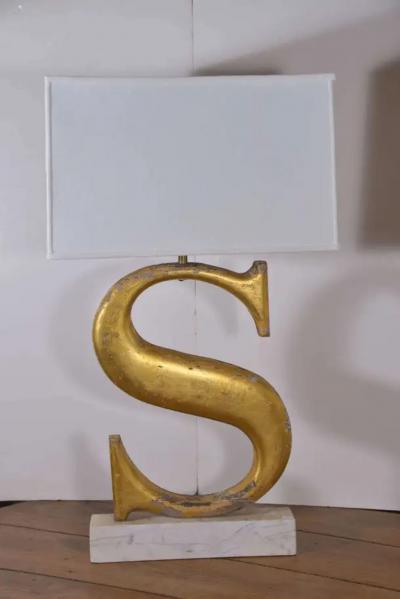 Lamps Made from 19th Century Shop Letters