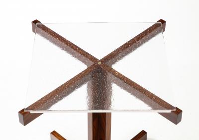 Lance Thompson Custom Made to Order Timothy Rosewood Handmade Art Glass Occasional Table