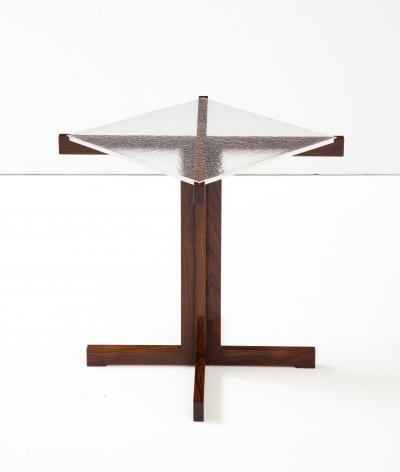 Lance Thompson Custom Made to Order Timothy Rosewood Handmade Art Glass Occasional Table