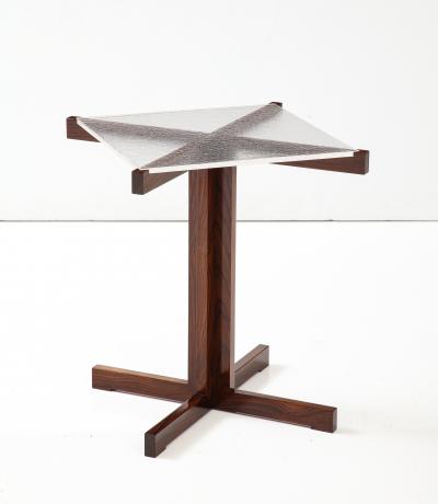 Lance Thompson Custom Made to Order Timothy Rosewood Handmade Art Glass Occasional Table
