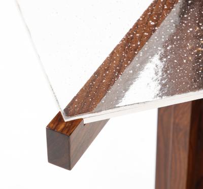 Lance Thompson Custom Made to Order Timothy Rosewood Handmade Art Glass Occasional Table