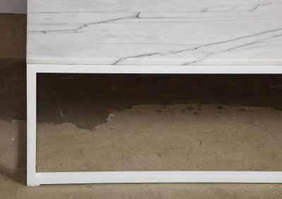 Lance Thompson Made to Order Coffee Table Metal White Base Marble Top
