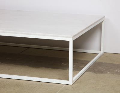 Lance Thompson Made to Order Coffee Table Metal White Base Marble Top