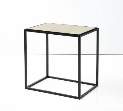 Lance Thompson Made to Order Stone Top Side Table Console with Solid Metal Base