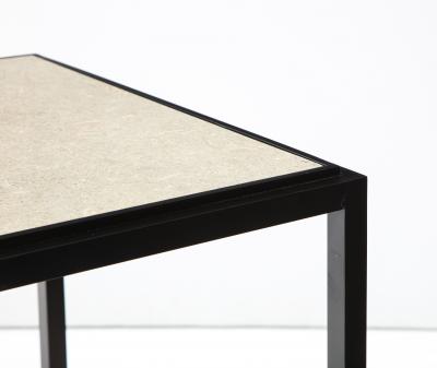 Lance Thompson Made to Order Stone Top Side Table Console with Solid Metal Base