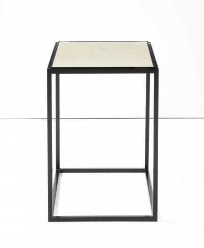 Lance Thompson Made to Order Stone Top Side Table Console with Solid Metal Base