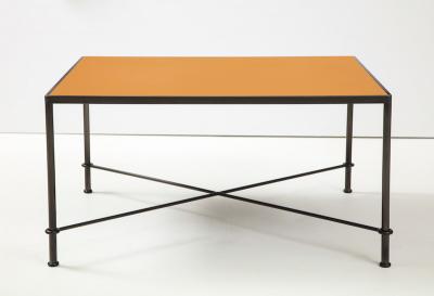 Lance Thompson Mies handmade leather and iron coffee table by Lance Thompson Made to Order