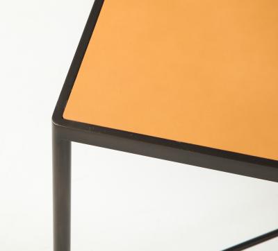 Lance Thompson Mies handmade leather and iron coffee table by Lance Thompson Made to Order