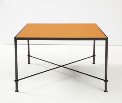 Lance Thompson Mies handmade leather and iron coffee table by Lance Thompson Made to Order