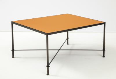 Lance Thompson Mies handmade leather and iron coffee table by Lance Thompson Made to Order