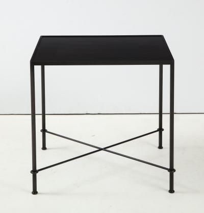 Lance Thompson Pair of Mies Handmade Leather and Iron Tables by Lance Thompson Made to Order