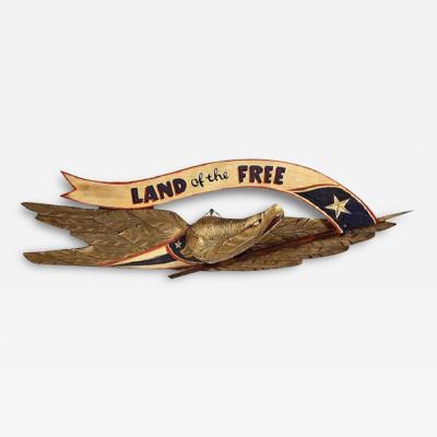 Land of the Free American Folk Eagle Hand Carved and Hand Painted