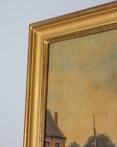 Landscape With A French River Port From The 19th Century