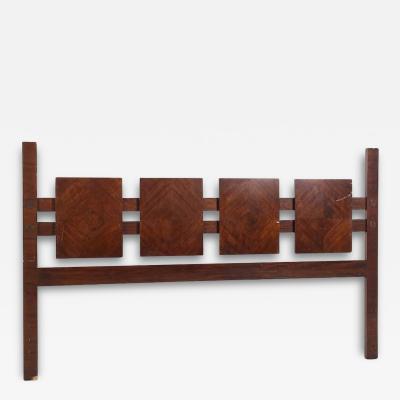 Lane Brutalist Mid Century Walnut King Headboard