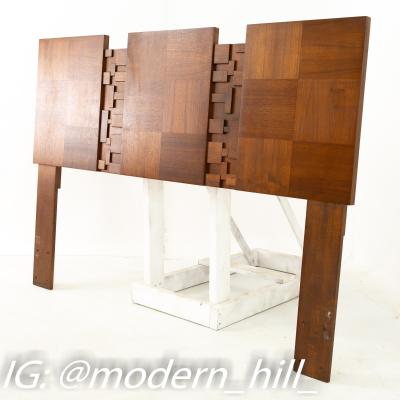 Lane Brutalist Mid Century Walnut Queen Headboard