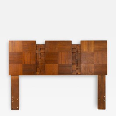 Lane Brutalist Mid Century Walnut Queen Headboard
