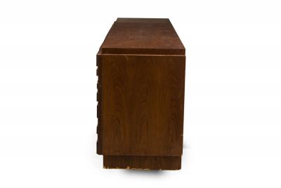 Lane Furniture Mid Century American Mahogany 9 Drawer Staccato Brutalist Lowboy